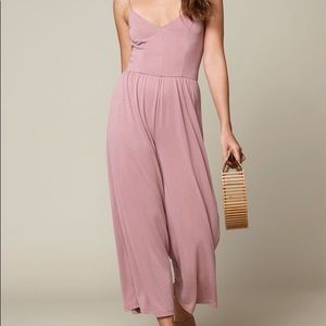 Stretchy knit cropped jumpsuit